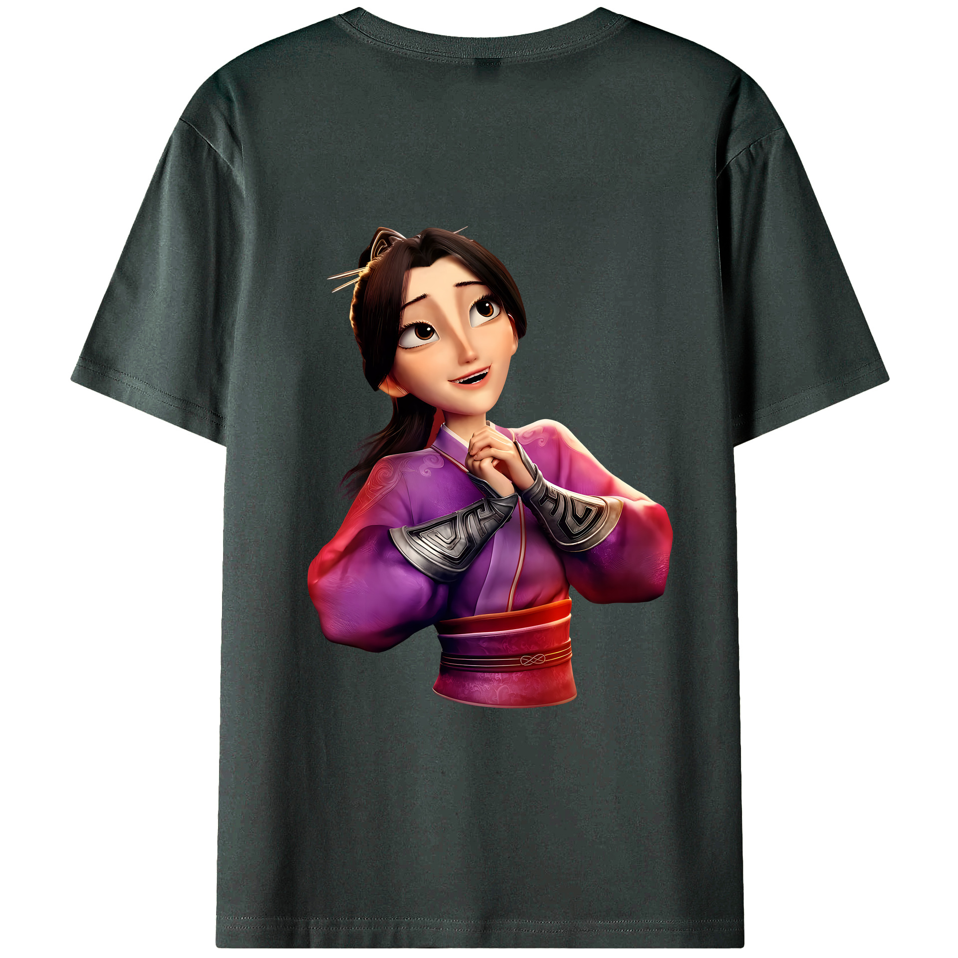 （画像用） Ne Zha 2 ナタ 魔童の大暴れ 綿100％ メンズ半袖Tシャツ（バックプリント） 通気性